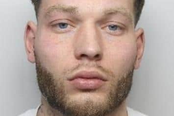 Pictured is Anthony Wright, aged 29, of Woodside Walk, Munsbrough, Rotherham, who was sentenced at Sheffield Crown Court to  five years of custody after he pleaded guilty to assaulting an emergency worker, to possessing a firearm, and to possessing a firearm and ammunition when he was prohibited from doing so.
