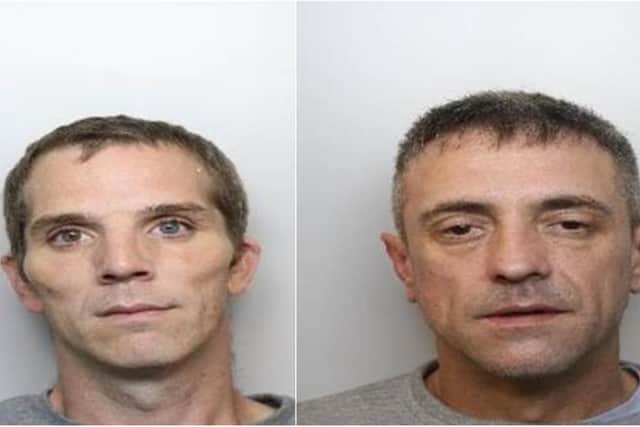 L-R: David West and Wayne Clarke have been jailed for a total of 21 years between them for a spate of armed robberies