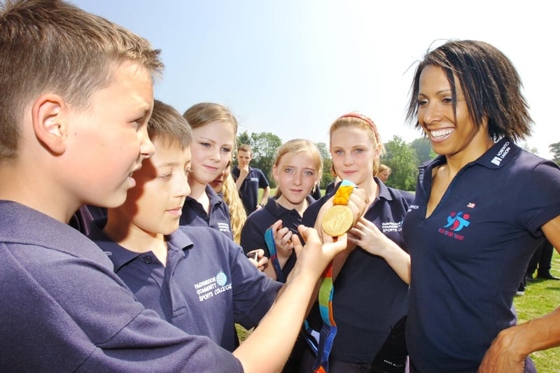Dame Kelly Holmes, who won double gold at the 2004 Olympics, paid a visit to Farringdon School and Sports College in 2007. Were you pictured chatting to her?