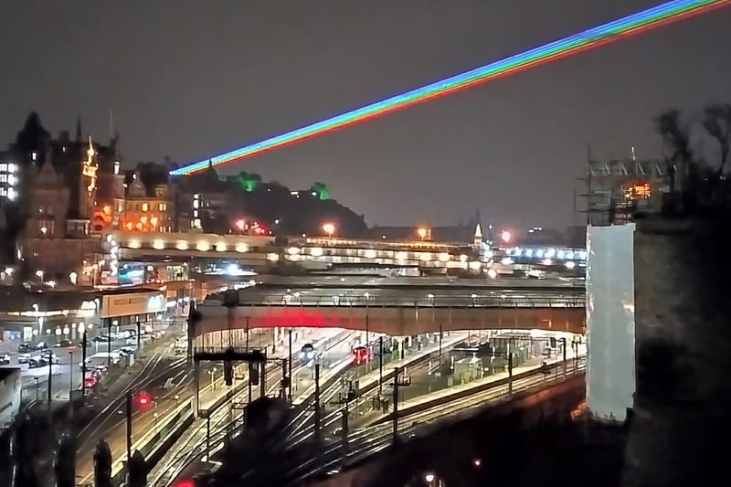 Rory Lyle shared this picture he took of the 'Global Rainbow' art installation beamed from Edinburgh Castle.