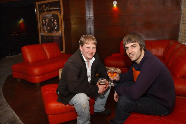 Kristian Atkinson and Paul Neart in their new bar  - formerly O'Briens -  in South Shields in 2006.