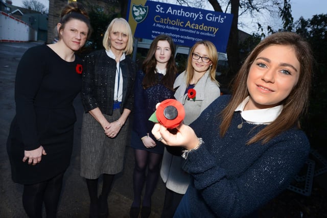 Pupils from St Anthony's School presented money to the Royal British Legion after selling hand-made poppies 7 years ago.