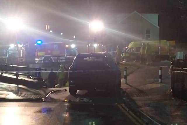 Emergency services at the scene of a serious crash on Hanover Way in Sheffield city centre on Thursday, December 9