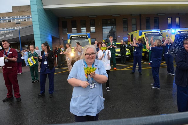 Staff at Sunderland Royal Hospital, who every Thursday at 8pm have been joining in with people on their doorsteps all around the country to applaud the NHS. Remember though, these events are for hospital staff, and the safest way to join in with the applause is to do it from your own home.