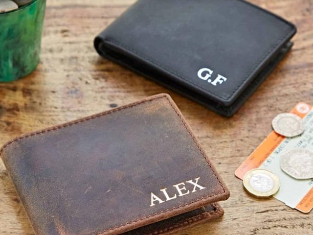 Personalised Buffalo Leather Billfold Wallet £26.95