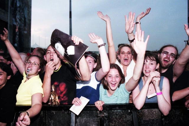 Fans go wild at the Michael Jackson at Don Valley Stadium, Sheffield, July 10, 1997
