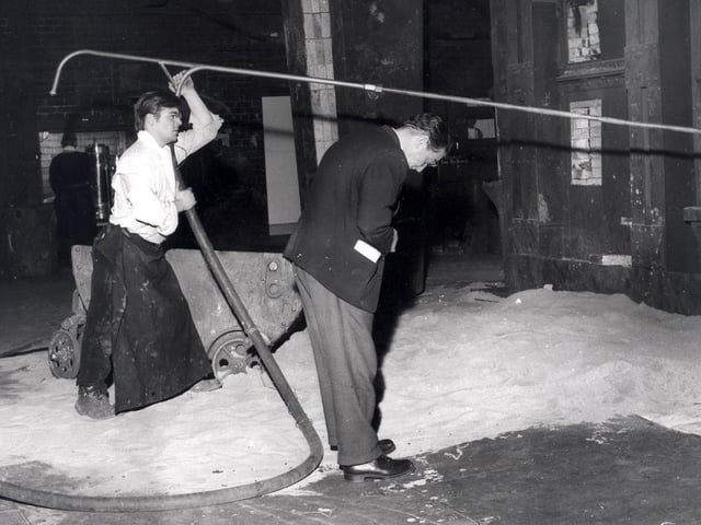 Workers on the night shift at the English Steel Corporation - May 21,1965/
Picture: Sheffield Newspapers.
