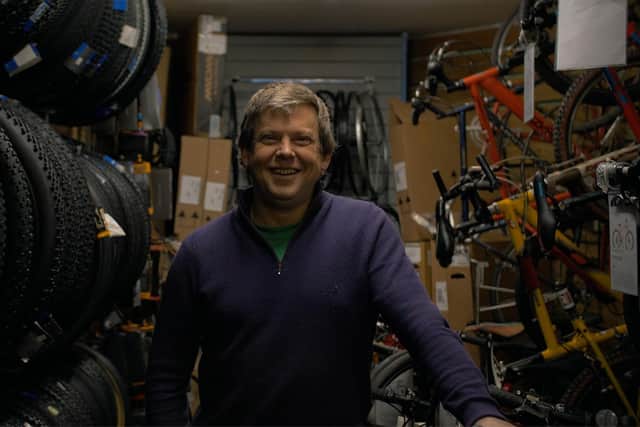 Henry, from Tony Butterworth Cycles shop in Hillsborough, became a key worker.