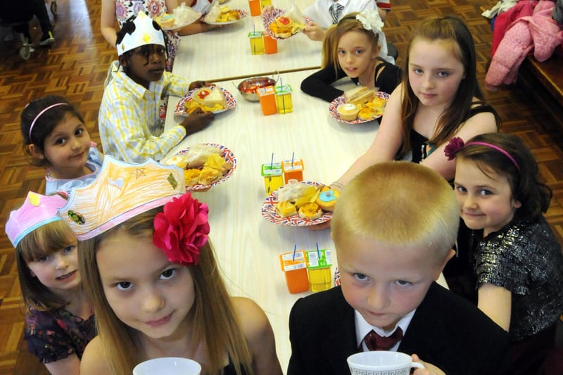 Children enjoy a Royal wedding tea at Lukes Lane Community School. Is there someone you know in the photo?