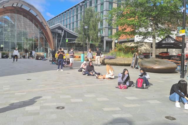 The queue for the walk-in Covid vaccination centre at Sheffield's Crucible Theatre (pic: NHS Sheffield CCG)