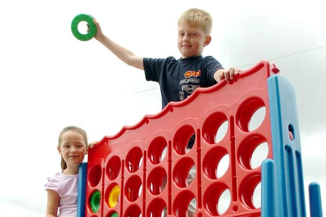 A giant game for the children at the Rossmere play scheme in 2007. Remember this?