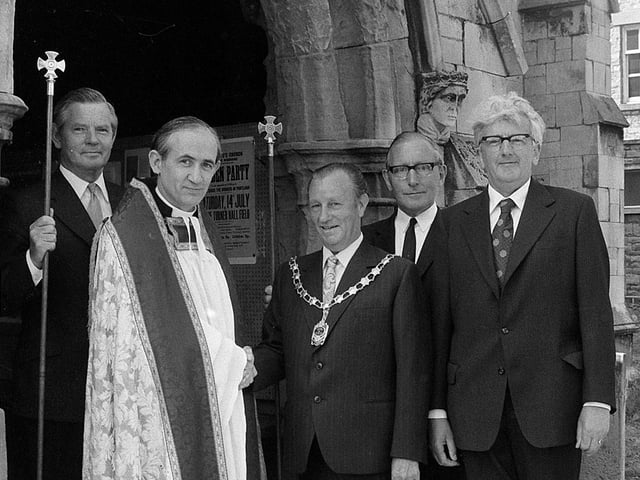 1973 and Mansfield Woodhouse Urban District Council's civic service - do you recognise anyone in this picture?