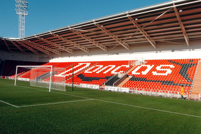 This is the Keepmoat Stadium on the day it opened in 2006 - the £32 million ground is used by Doncaster Rovers, Doncaster Rugby League Club and Doncaster Rovers Belles Ladies Football Club, as well as for events and concerts.