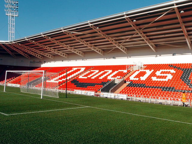 This is the Keepmoat Stadium on the day it opened in 2006 - the £32 million ground is used by Doncaster Rovers, Doncaster Rugby League Club and Doncaster Rovers Belles Ladies Football Club, as well as for events and concerts.