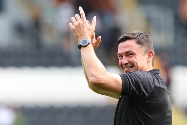 Paul Heckingbottom applauds the Sheffied United fans: Nigel Roddis/Getty Images