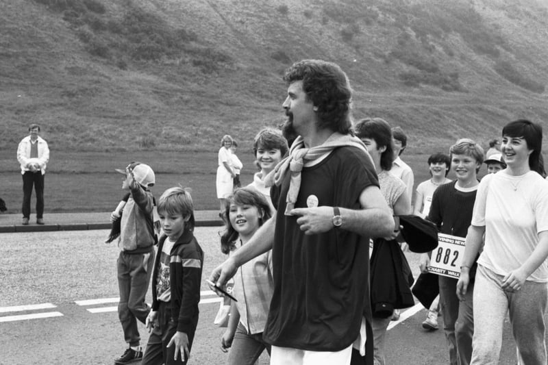 Scottish actor/comedian Billy Connolly in the Evening News Charity Walk in Edinburgh September 1985.