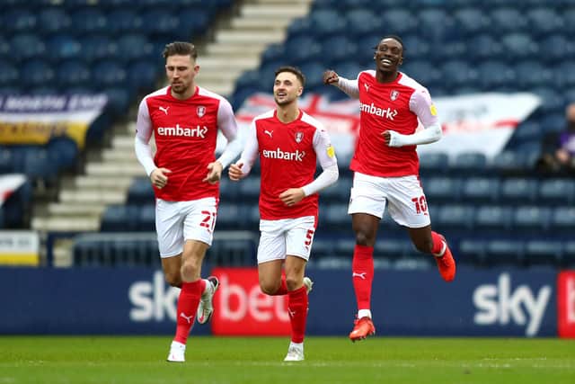 Rotherham United's Freddie Ladapo was the subject of interest from Derby County on transfer deadline day last week. (Photo by Jan Kruger/Getty Images)