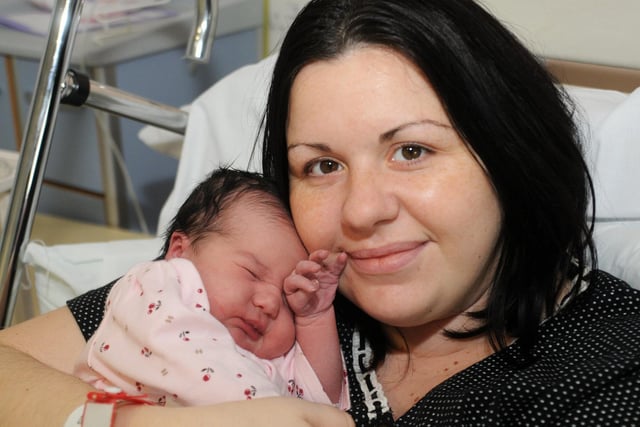 Natalie Wadley from Mansfield with her New Year's Day baby Isabella Wadley, born at 21.21 weighing 7lbs 5oz