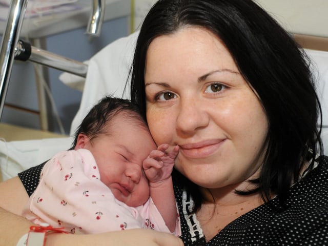 Natalie Wadley from Mansfield with her New Year's Day baby Isabella Wadley, born at 21.21 weighing 7lbs 5oz