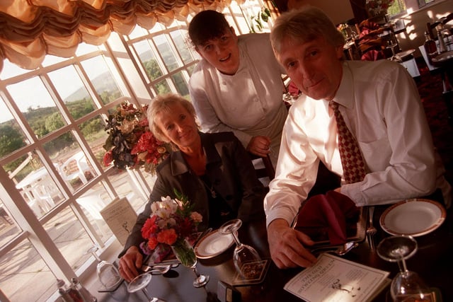 Patsy and john Booth from the Bowling Green pub at Bradwell with their Chef Zoe Stevens in 1997