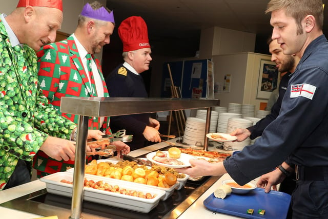 Trainees at HMS Sultan were given an extra special treat as the already prestigious Establishment’s Junior Ratings’ Christmas Dinner included included an added twist as the Commanding Officer of HMS Sultan, Captain Peter Towell formally opened the new Junior Rates’ ‘Gearbox Bar’.