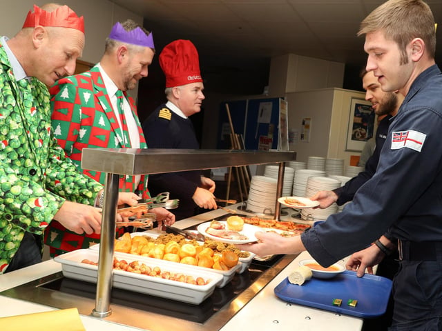 Trainees at HMS Sultan were given an extra special treat as the already prestigious Establishment’s Junior Ratings’ Christmas Dinner included included an added twist as the Commanding Officer of HMS Sultan, Captain Peter Towell formally opened the new Junior Rates’ ‘Gearbox Bar’.