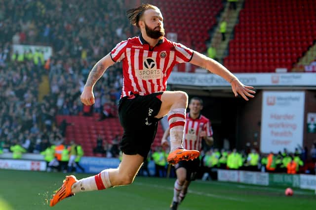 John Brayford is probably best reminded for scoring this goal for Sheffield United in their FA Cup quarter-final win over Charlton Athletic (James Hardisty)