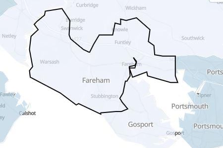 The ONS figures from between April 2019 and March 2020 show that Fareham had a happiness rating of 7.2 out of 10.