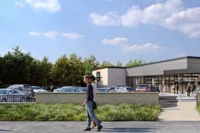 An artist's impression of what the new Aldi supermarket near Hillsborough could look like