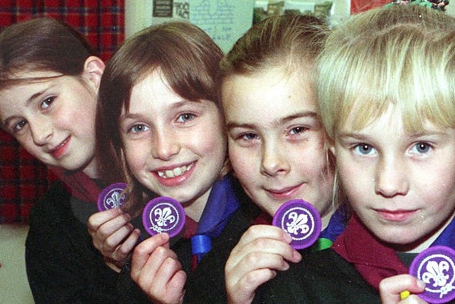 The 12th Doncaster (Bawtry) scouts and cubs enrolled girls for the first time in their history in 1997. Pictured from left are Hannah Beckett, Frances Baker, Victoria Winter and Francesa Morton