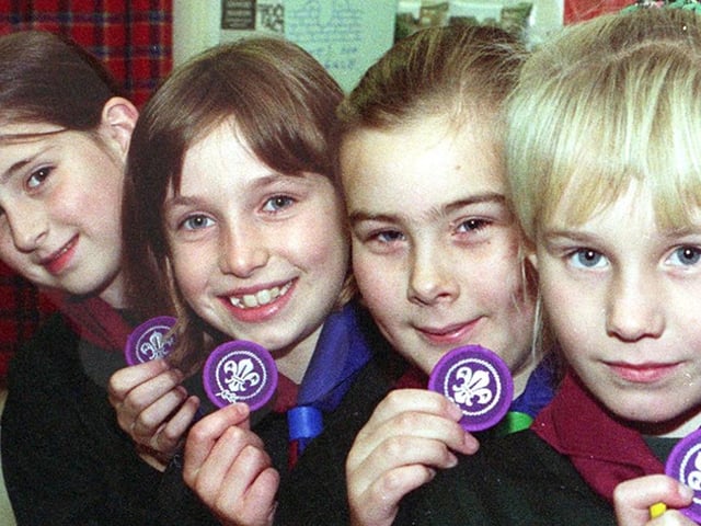 The 12th Doncaster (Bawtry) scouts and cubs enrolled girls for the first time in their history in 1997. Pictured from left are Hannah Beckett, Frances Baker, Victoria Winter and Francesa Morton