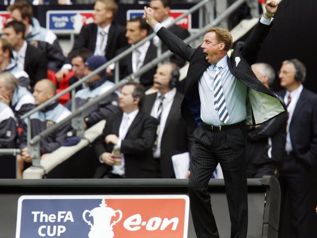 Harry Redknapp celebrates. ADRIAN DENNIS/AFP via Getty Images
