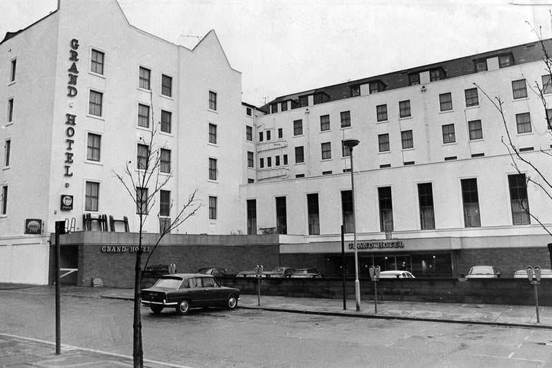 The front of the Grand Hotel, Sheffield, in 1970