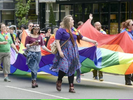 Marchers at Sheffield Pride