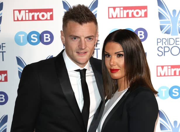 Jamie Vardy and Rebekah Vardy pictured at the Pride of Sport awards 2018 at Grosvenor House (Photo by John Phillips/Getty Images)