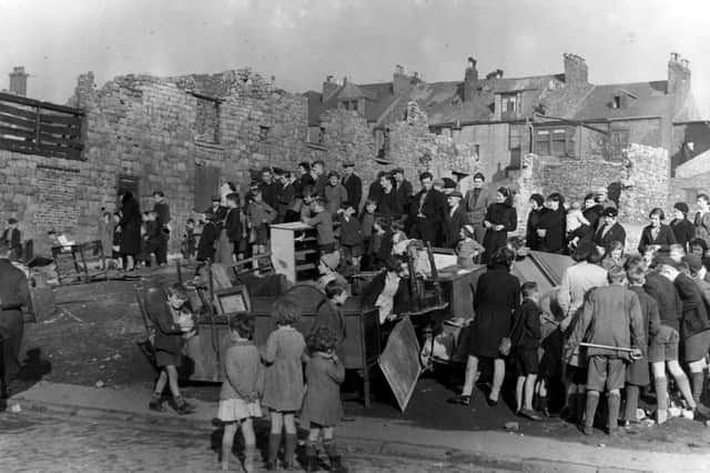 The German bombs fell but Sunderland people worked together to salvage belongings from the wreckage.