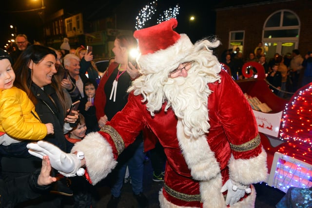 Pallion Christmas lights switch on with a visit from Santa Claus.