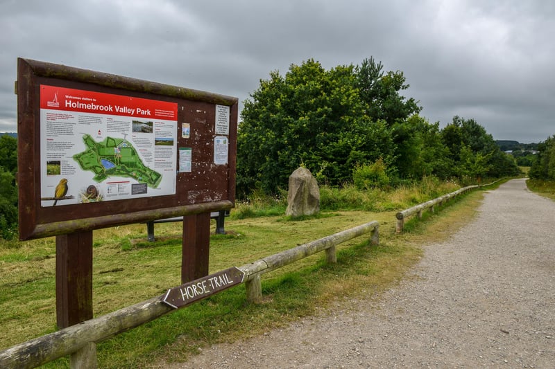 The park extends over 130 acres of sports fields, open water, woodlands and hay meadows. One review said: "The lake at bottom is lovely with swans and ducks if you like walks would recommend."
