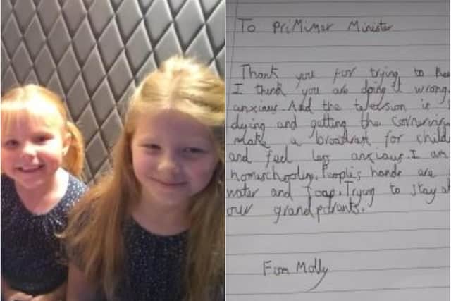 Molly's letter to Boris Johnson