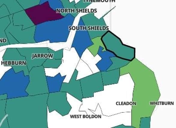 The 15 areas in South Tyneside where there has been a rise in the number of cases