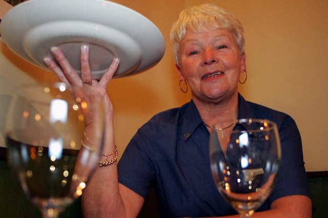 Waitress Iris Rossiter was given a farewell party when she retired after 30 years of working at the Britannia pub in Cleadon in 2006.