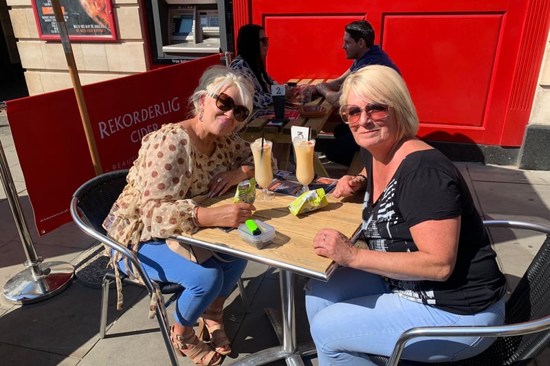 Drinkers enjoying the sun at O'Donegans on Hall Gate this week
