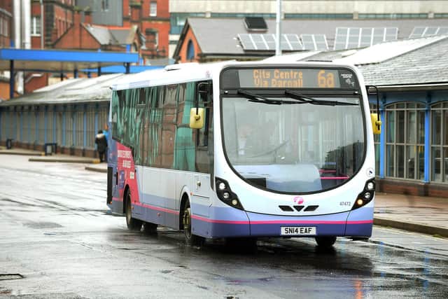 Pictured are Buses in and around Sheffield City Centre. Picture: Steve Ellis