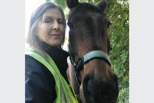 Riding enthusiast Alison Powell, pictured with her horse, Pach,  fears for her life, after a string of terrifying incidents on country lanes near Stocksbridge.