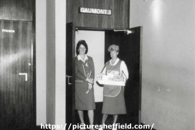 Usherettes outside the auditorium of Gaumont 3, one of the three screens which were inside the cinema. Photo: Picture Sheffield