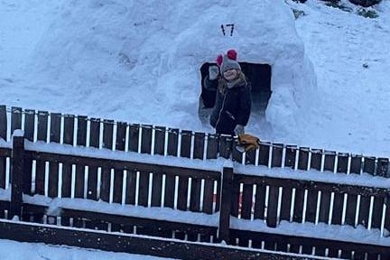 If it snows, build an igloo! Madison Smart in her garden