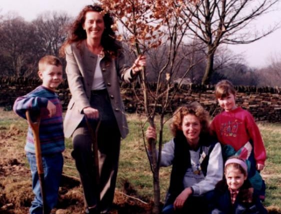 Helen Hird, manager of the Sheffield branch of The Nottingham building society, and Joe Swinehoe, deputy director of Whirlow Hall Farm Trust, planted trees in 1997 to encourage wildlife to flourish. Helped by pupils from Greengate Lane school