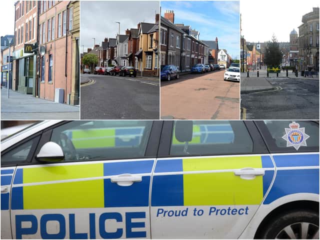 Some of the South Tyneside streets where most crime has been reported, according to latest Home Office figures.
