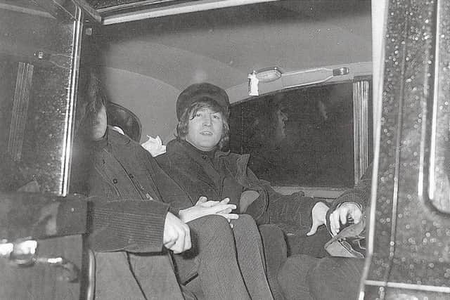John Lennon in a taxi in Sheffield in 1965