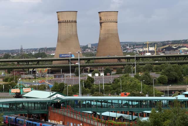 The cooling towers before their demolition in 2008.